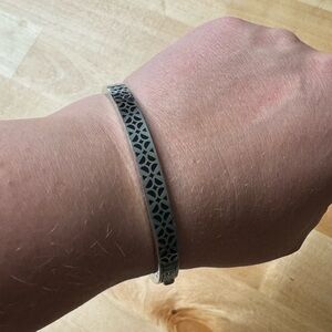 Fossil Bracelet - Silver Hinge Closing Bangle